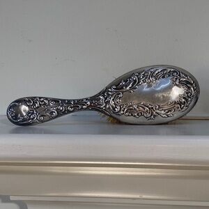 Antique Elegant Silver Hairbrush